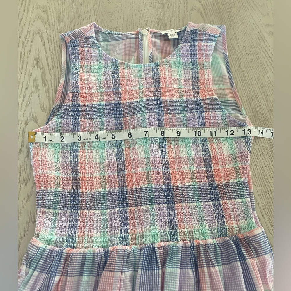 J Crew pastel plaid midi dress, size XXS - Picture 12 of 14